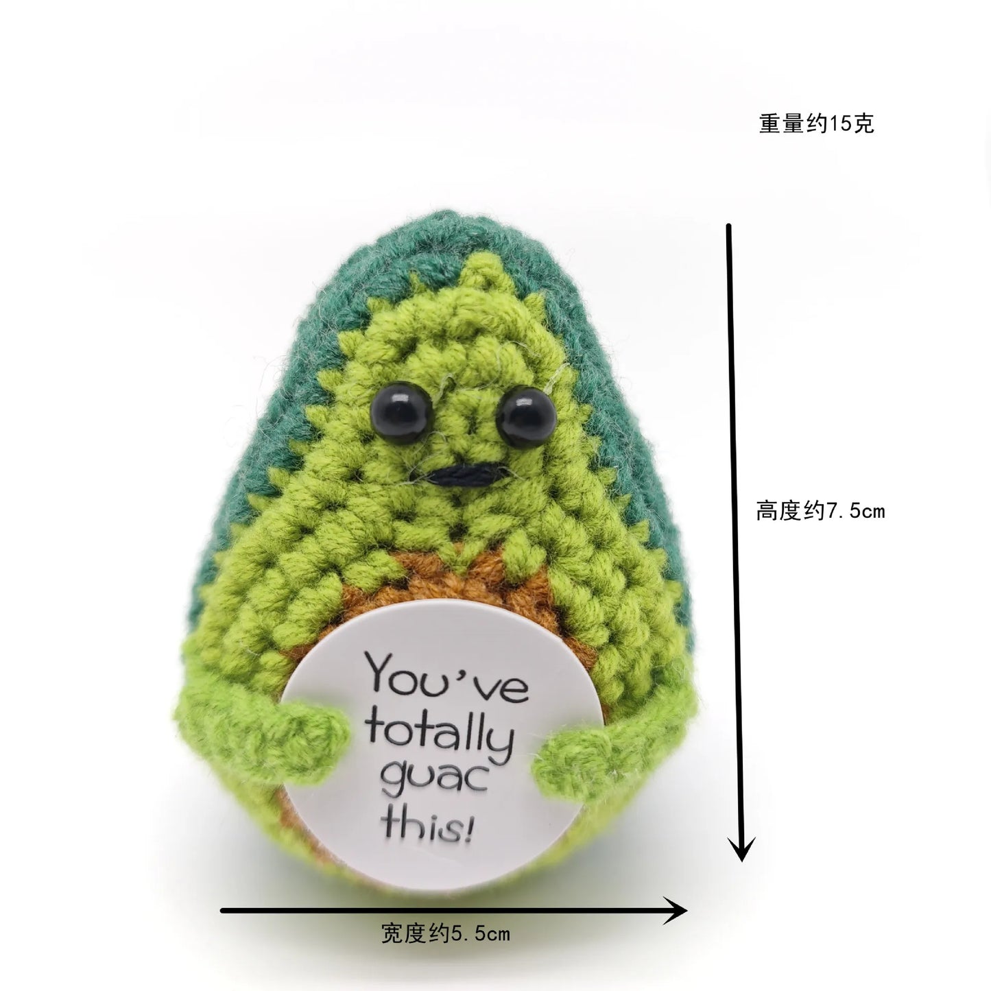 Positive Crocheted Potatoes Doll with Card - Handmade Knitting Animal Vegetable Toast Doll for Christmas Gifts & Home Decor
