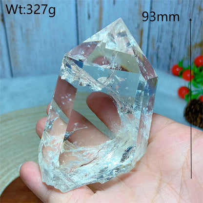 Natural Crystal Clear Quartz Raw Stone Specimen - Rainbow Tower Healing Mineral for Home Decor & Energy Gift