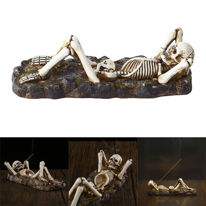 Skull Resin Incense Burner - Gothic Incense Stick Holder for Yoga, Meditation & Spiritual Decor