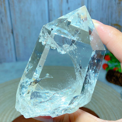Natural Crystal Clear Quartz Raw Stone Specimen - Rainbow Tower Healing Mineral for Home Decor & Energy Gift
