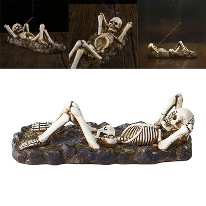 Skull Resin Incense Burner - Gothic Incense Stick Holder for Yoga, Meditation & Spiritual Decor