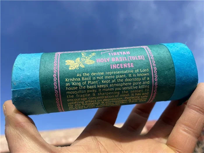 Fay bendiga Nepal Incienso tibetano de tubo corto - 30 palos con soporte | Aroma natural y duradero para la meditación y la relajación