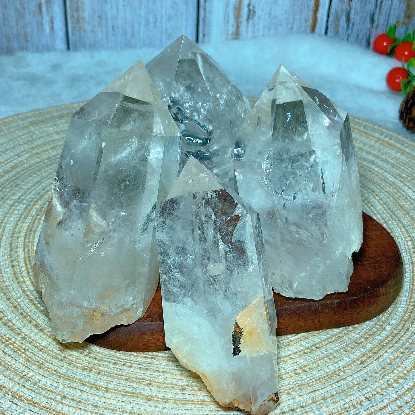Natural Crystal Clear Quartz Raw Stone Specimen - Rainbow Tower Healing Mineral for Home Decor & Energy Gift