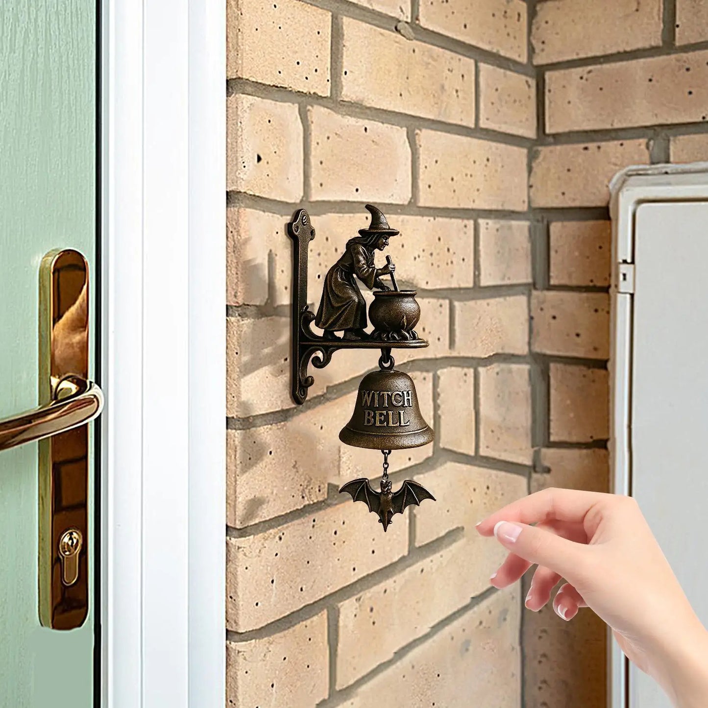 Door Chime Bell Witch Dachshund Retro Doorbell Hangable Manual Ring Decorative Bell For Opening Home Porch Housewarmings Wall