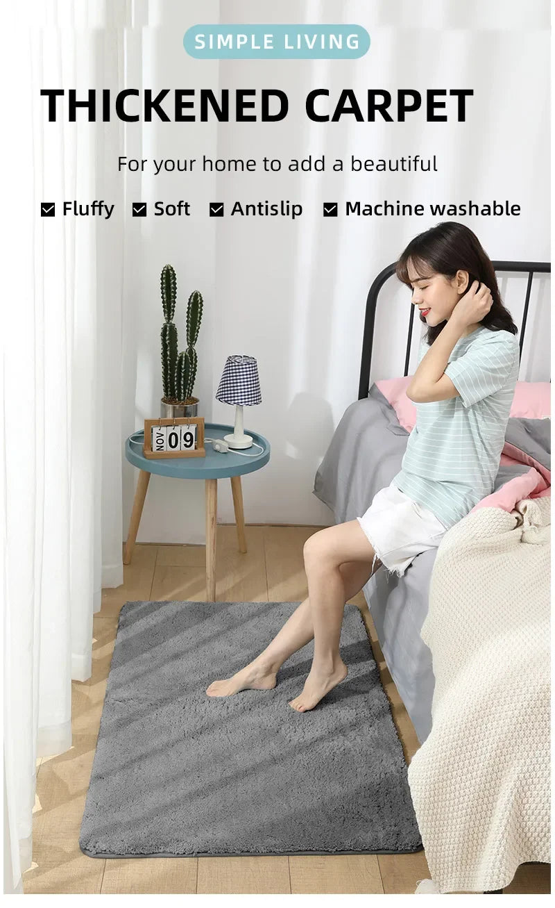 Rounded Thickened Bathroom Floor Mat - Plush Absorbent Anti-Slip Mat for Tub, Entrance & Door