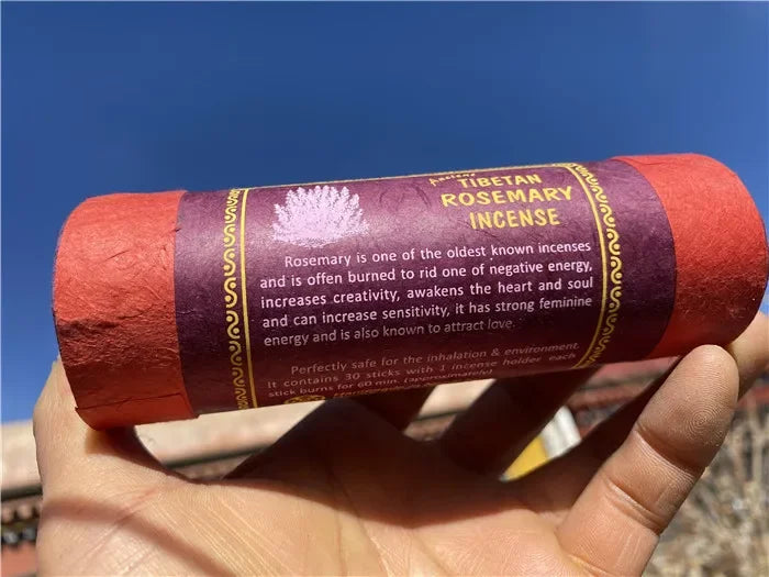 Fay bendiga Nepal Incienso tibetano de tubo corto - 30 palos con soporte | Aroma natural y duradero para la meditación y la relajación