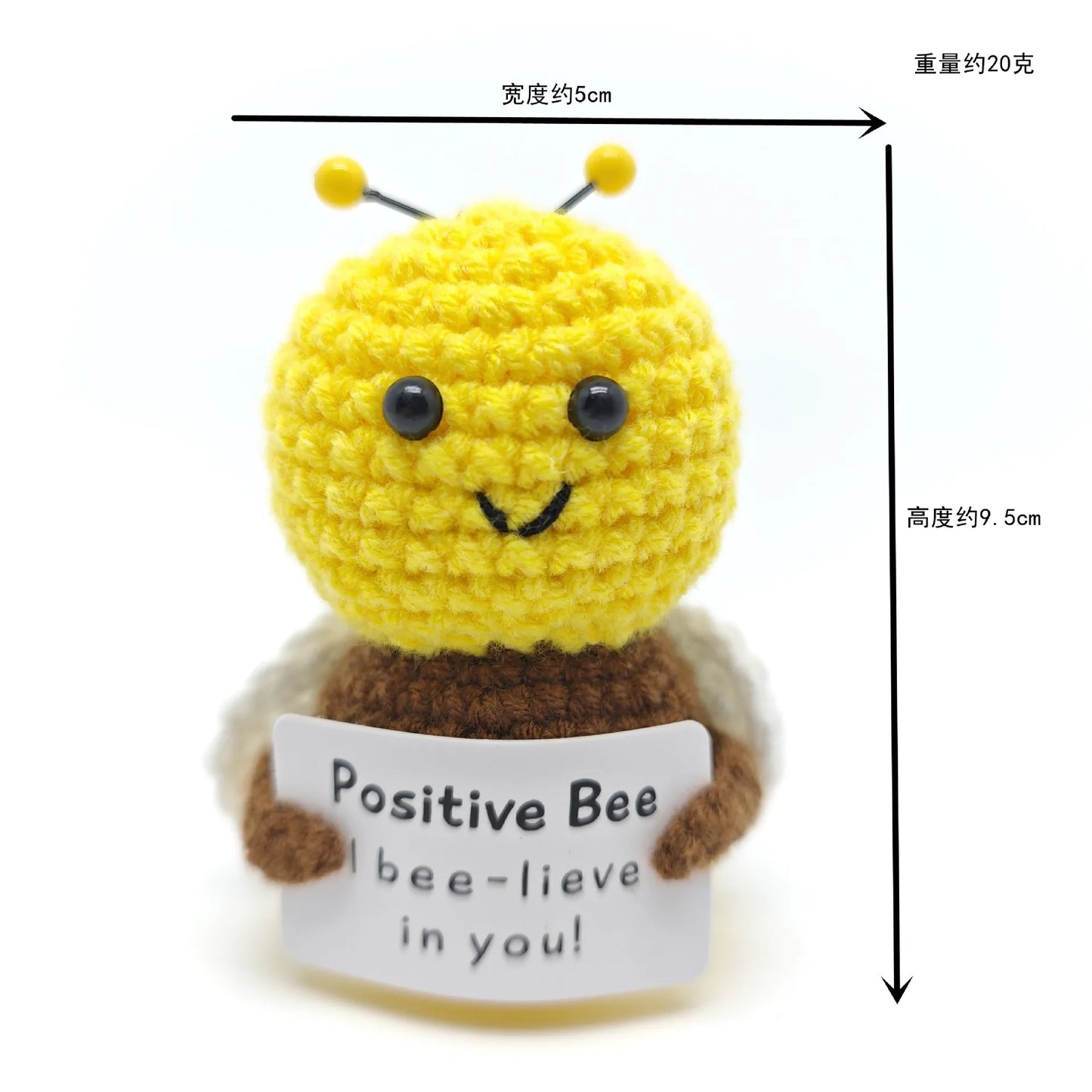 Positive Crocheted Potatoes Doll with Card - Handmade Knitting Animal Vegetable Toast Doll for Christmas Gifts & Home Decor