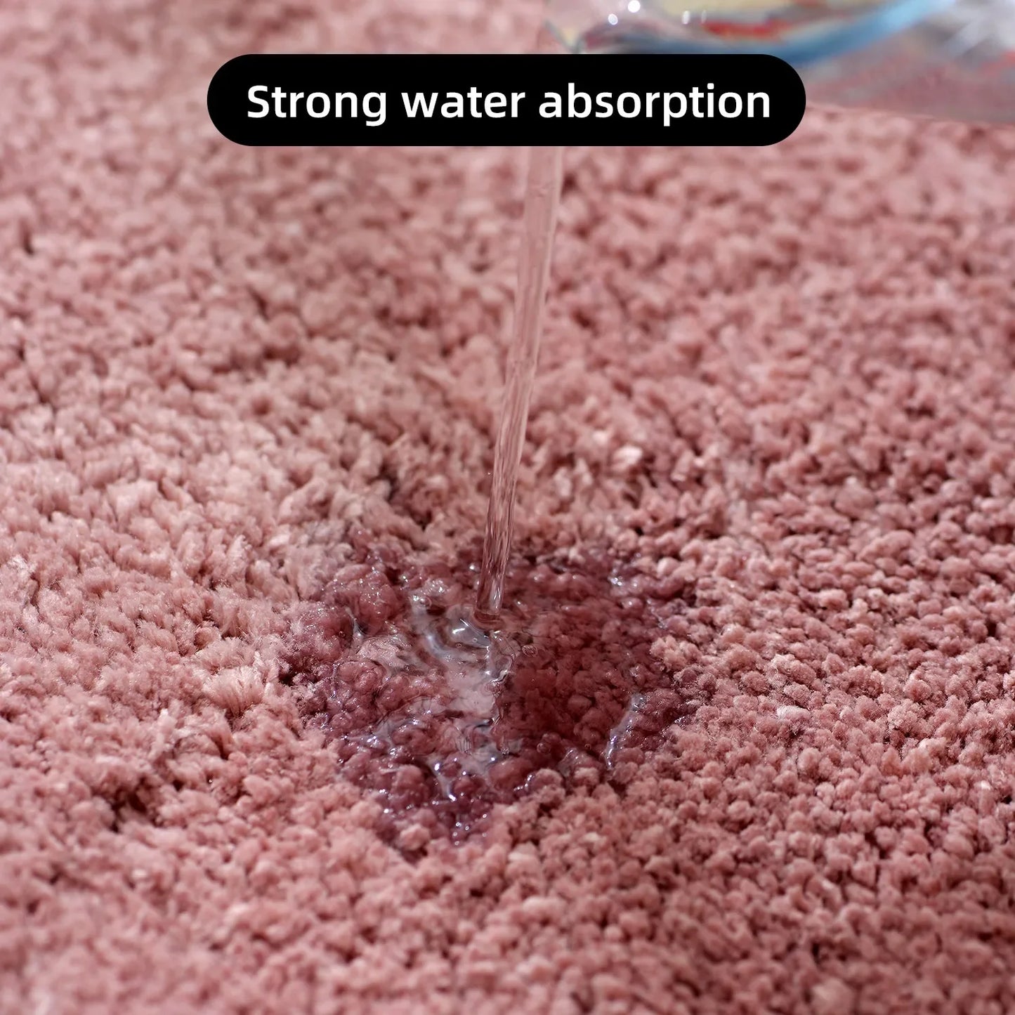 Rounded Thickened Bathroom Floor Mat - Plush Absorbent Anti-Slip Mat for Tub, Entrance & Door