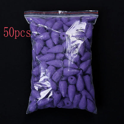 Mixed Waterfall Smoke Backflow Natural Incense Cones - Sandalwood Lavender Multi-Scented for Tea Room Yoga Room