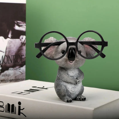 Cute Koala Animal Eyeglass Holder - Funny Resin Sunglass Display Stand for Home & Office Decor