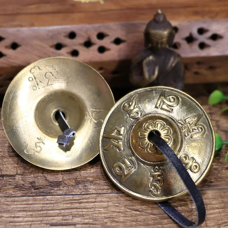 Tibetan Tingsha Cymbals Meditation Gong Sanskrit Brass Chime Bells for Spiritual Healing Mindfulness Yoga Buddhist
