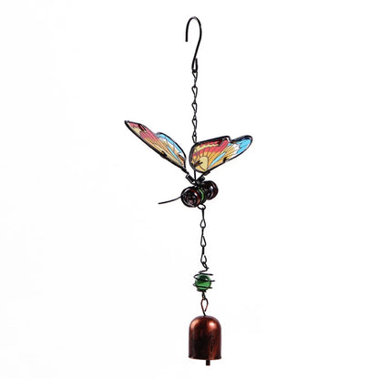 Blessing Metal Wind Chime Creative Vintage 3D Butterfly Pendant Exquisite Cut Painted Hanging Decoration Landscape