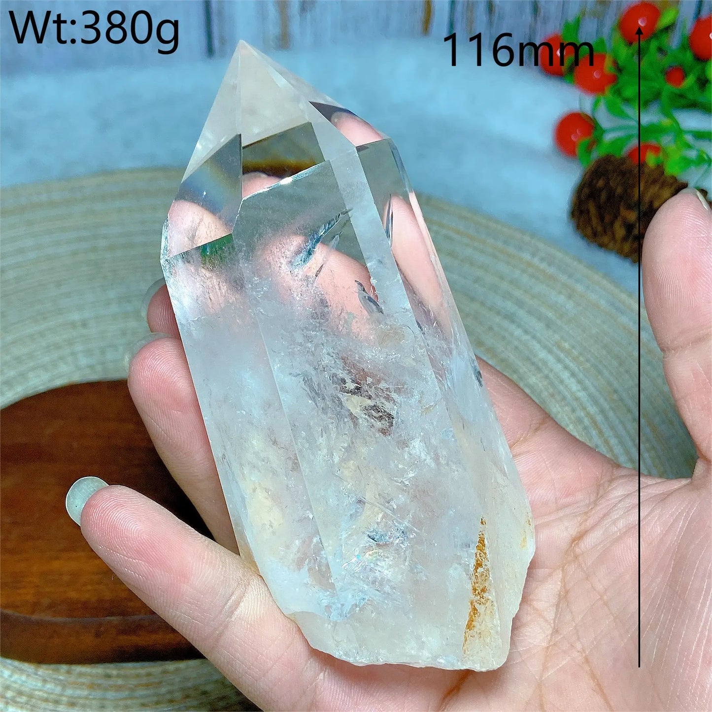 Natural Crystal Clear Quartz Raw Stone Specimen - Rainbow Tower Healing Mineral for Home Decor & Energy Gift