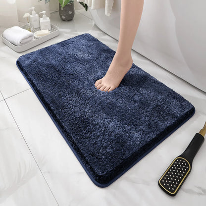 Rounded Thickened Bathroom Floor Mat - Plush Absorbent Anti-Slip Mat for Tub, Entrance & Door