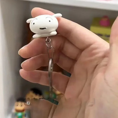 Crayon Shin-chan Kawaii Keychain - Anime Dog Key Hanger & Cartoon Pendant Toy for Children's Gifts