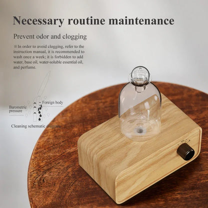 New Essential Oil Diffuser - Waterless Operated Aromatherapy Diffuser for Home Office | Wood & Glass Scent Machine