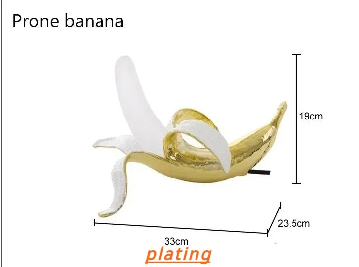 Italy Designer Resin Banana Desk Lamp for Bedroom Bedside Living Room Led Home Decor Electroplating Atmosphere Lighting