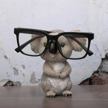 Cute Koala Animal Eyeglass Holder - Funny Resin Sunglass Display Stand for Home & Office Decor