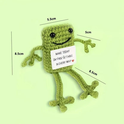 Positive Crocheted Potatoes Doll with Card - Handmade Knitting Animal Vegetable Toast Doll for Christmas Gifts & Home Decor
