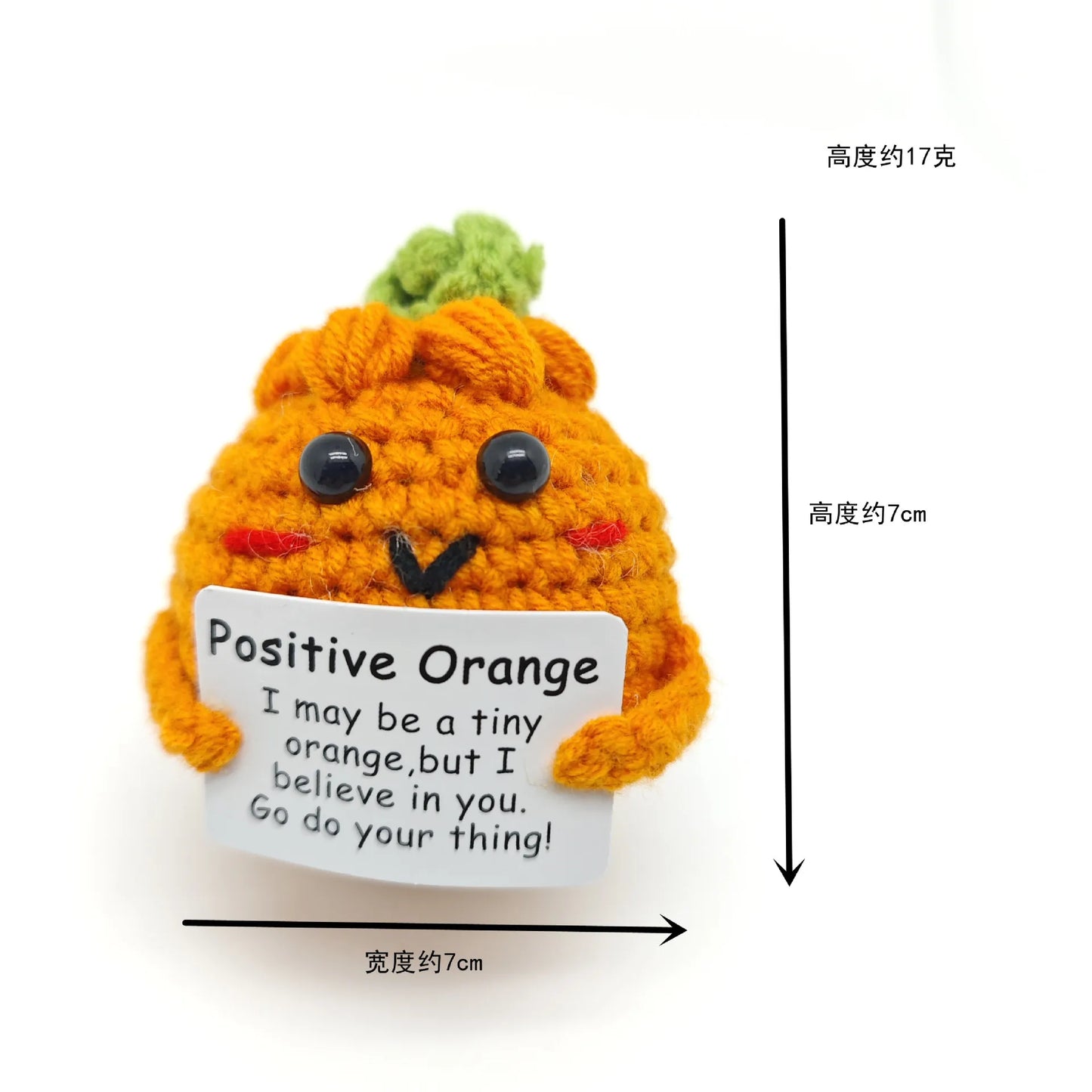 Positive Crocheted Potatoes Doll with Card - Handmade Knitting Animal Vegetable Toast Doll for Christmas Gifts & Home Decor