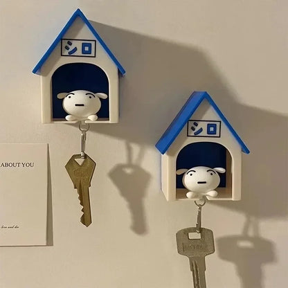 Crayon Shin-chan Kawaii Keychain - Anime Dog Key Hanger & Cartoon Pendant Toy for Children's Gifts