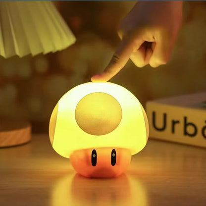 Pixel Creativity Super Mario Mushroom Light LED Sound Charging Desk Lamp Bedside Night Light for Desktop
