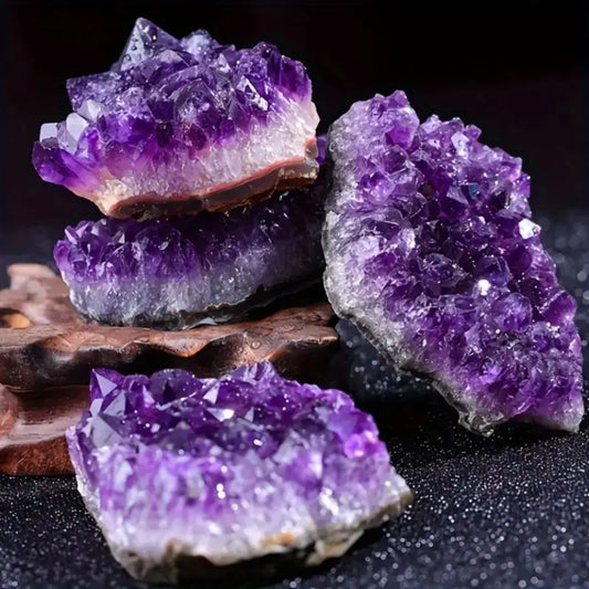 Natural Amethyst Ore Stone Cluster - Irregular Gemstone for Holiday Gift, Home Living Room & Aquarium Decor