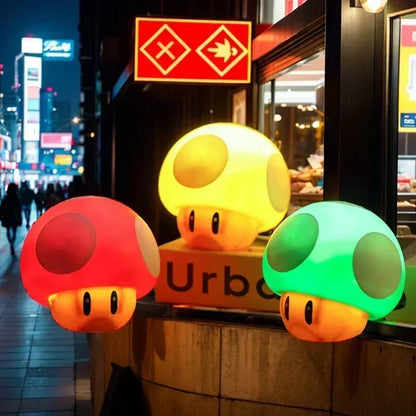 Pixel Creativity Super Mario Mushroom Light LED Sound Charging Desk Lamp Bedside Night Light for Desktop