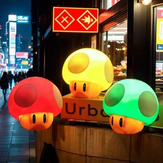 Pixel Creativity Super Mario Mushroom Light LED Sound Charging Desk Lamp Bedside Night Light for Desktop