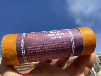 Fay bendiga Nepal Incienso tibetano de tubo corto - 30 palos con soporte | Aroma natural y duradero para la meditación y la relajación