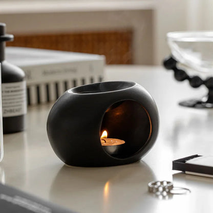 Black Reed diffuser Essential Oil Incense Burner Candle heating holders Household Spa Salon Liqulid Aromatherapy Furnace
