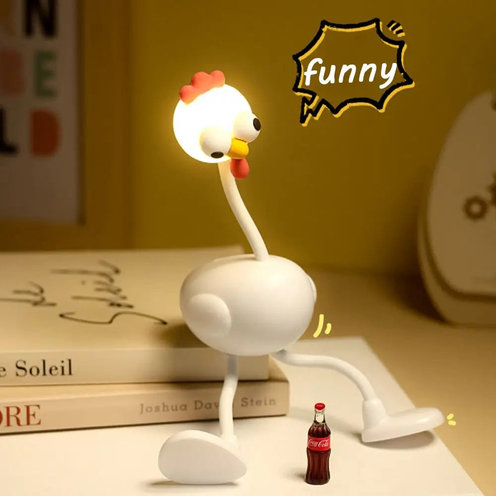 3 Lighting Modes Funny Chicken Night Light Eye Protection Rechargeable Bedside Decor Light Soft Light Cute Cartoon