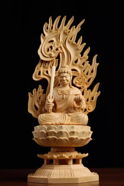 Exquisite Eight Buddhist Guardians Carving Set - Vairocana, Avalokitesvara, Manjushri, Amitabha for Collector's Altar