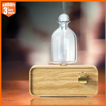 New Essential Oil Diffuser - Waterless Operated Aromatherapy Diffuser for Home Office | Wood & Glass Scent Machine