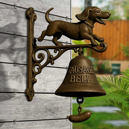 Door Chime Bell Witch Dachshund Retro Doorbell Hangable Manual Ring Decorative Bell For Opening Home Porch Housewarmings Wall