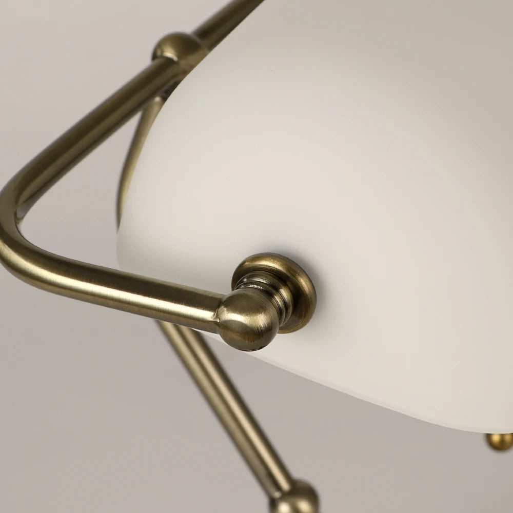 Glass Banker's Desk Lamp with Zipper Switch - Vintage Table Light for Bedroom, Study, Library & Office