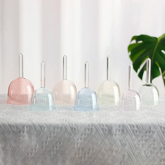 Fay Bless Handheld Bunte Kristall Gesangsschale - klarer Quarz für Meditation, Yoga & Chakra Sound Healing