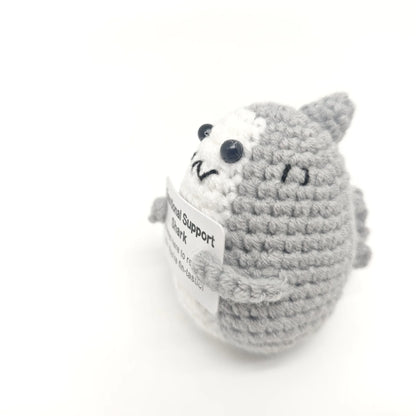 Positive Crocheted Potatoes Doll with Card - Handmade Knitting Animal Vegetable Toast Doll for Christmas Gifts & Home Decor