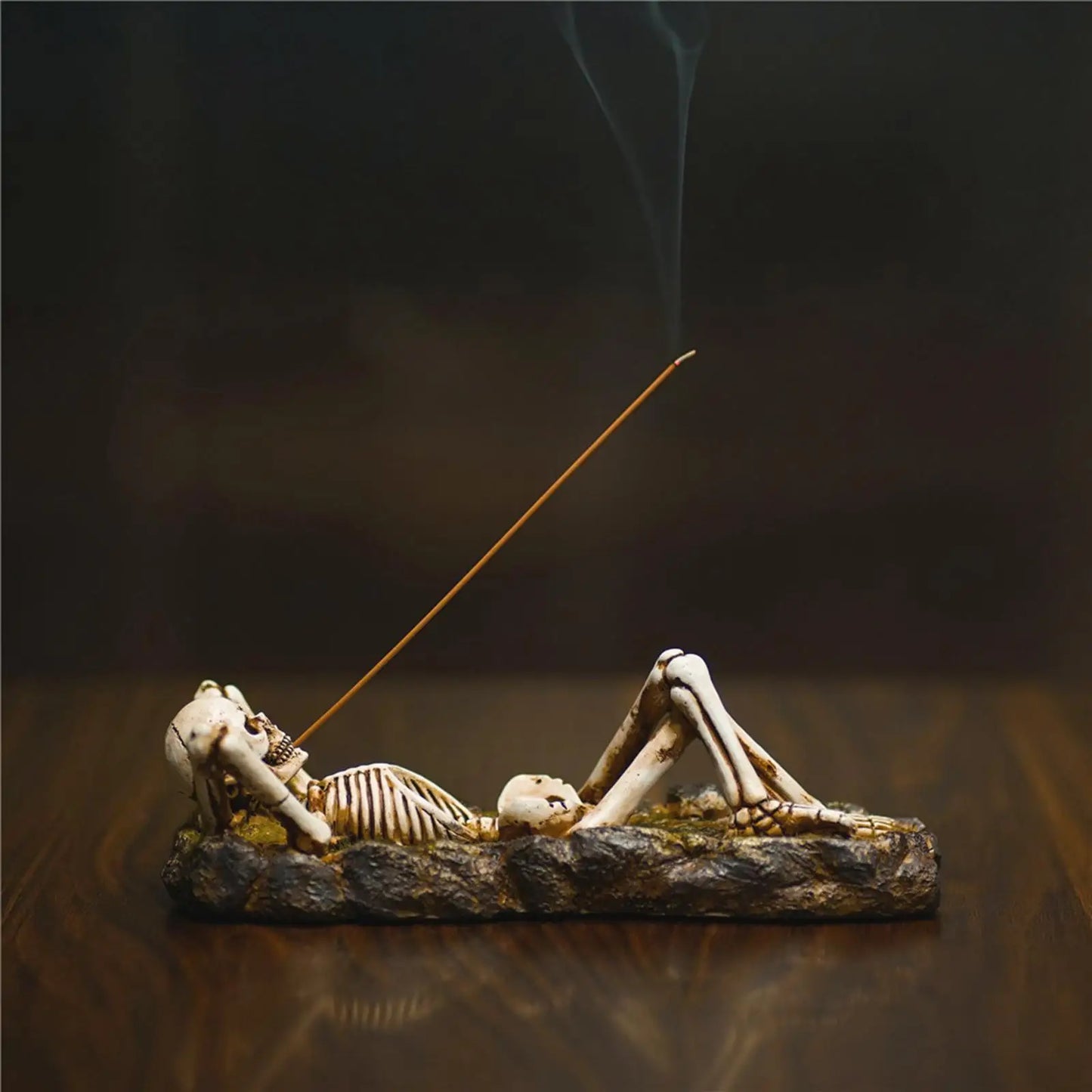 Skull Resin Incense Burner - Gothic Incense Stick Holder for Yoga, Meditation & Spiritual Decor