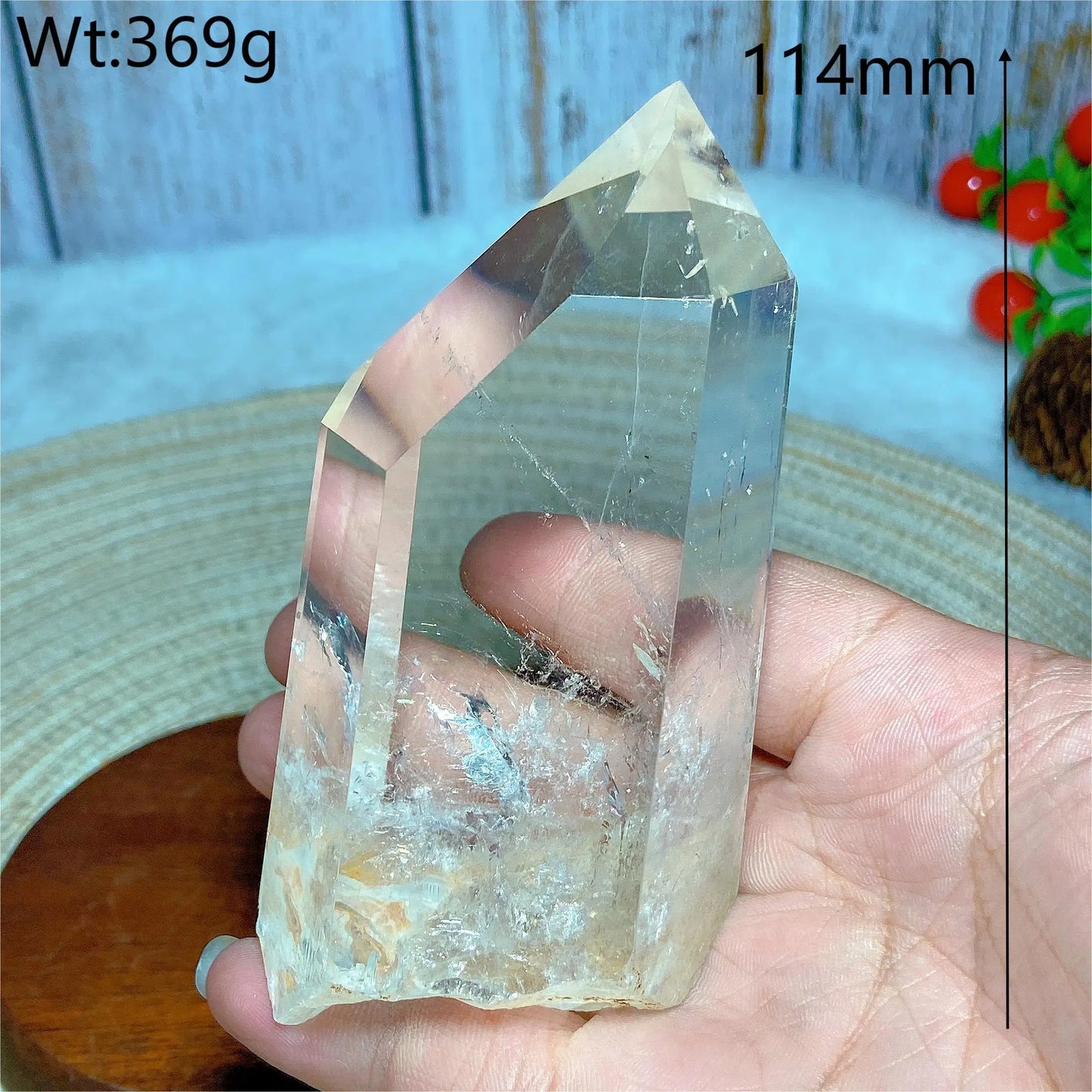 Natural Crystal Clear Quartz Raw Stone Specimen - Rainbow Tower Healing Mineral for Home Decor & Energy Gift