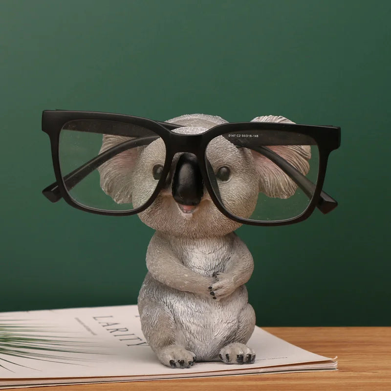 Cute Koala Animal Eyeglass Holder - Funny Resin Sunglass Display Stand for Home & Office Decor
