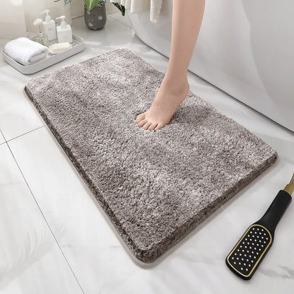 Rounded Thickened Bathroom Floor Mat - Plush Absorbent Anti-Slip Mat for Tub, Entrance & Door