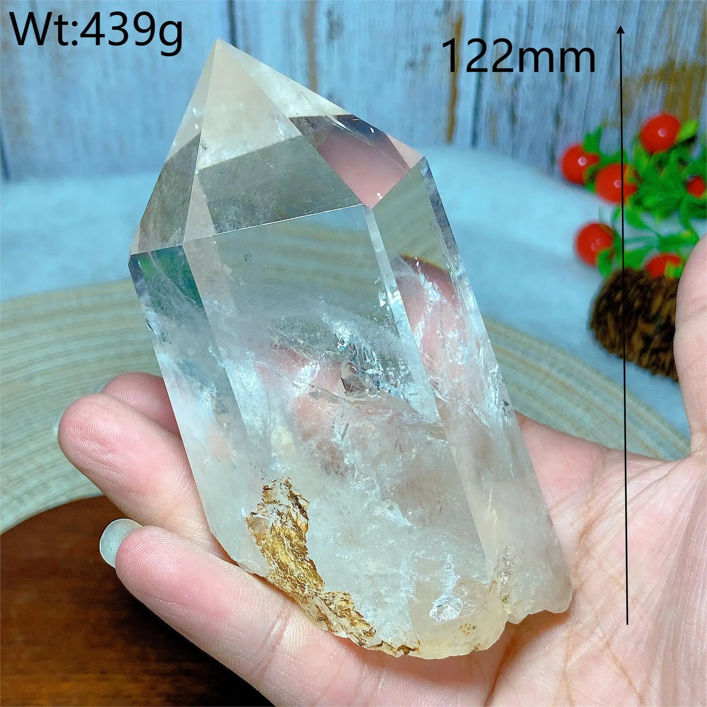 Natural Crystal Clear Quartz Raw Stone Specimen - Rainbow Tower Healing Mineral for Home Decor & Energy Gift