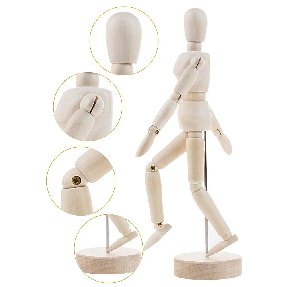 Wooden Mannequin Figure Model - 4.5/5.5/8 Inch Sketch Supplies Art Models for Artists & Home Decor Ornaments