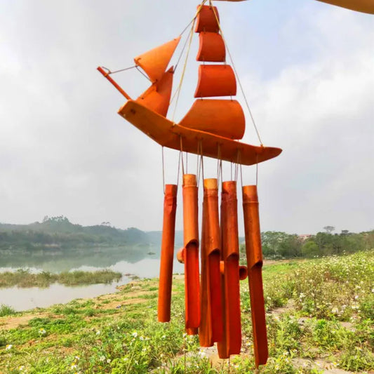 Creative Outdoor Bamboo Style Chimes Yard Antique Tubes Bells Gifts Store Garden Windchime Wall Hanging Ornament Home DecorLA523
