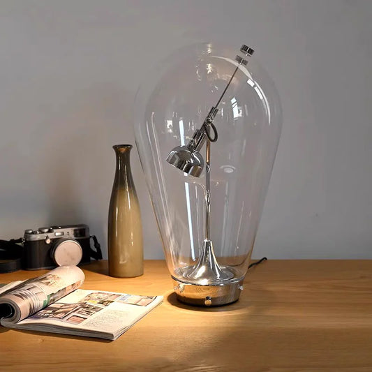 Nordic Modern Bedside Decorative Glass Table Lamp Simple and High-end Touch Switch Bedroom Desk Artistic and Creative LED Light