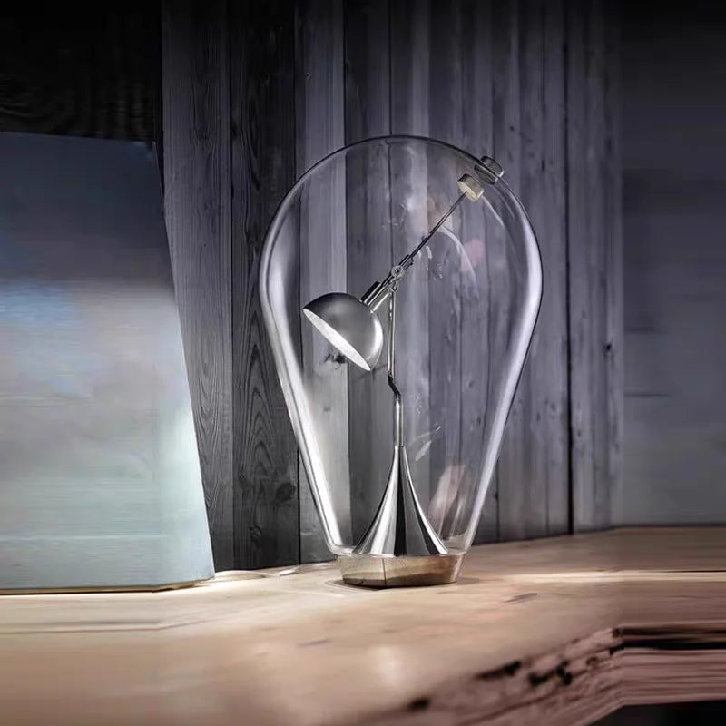 Nordic Modern Bedside Decorative Glass Table Lamp Simple and High-end Touch Switch Bedroom Desk Artistic and Creative LED Light