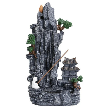 1pc Waterfall Backflow Incense Burner Zen Tea Room Decoration Micro landscape Incense Stick Holder Ashtray (Without Incense)