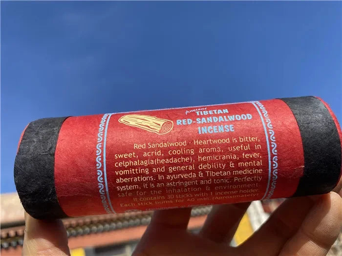Fay bendiga Nepal Incienso tibetano de tubo corto - 30 palos con soporte | Aroma natural y duradero para la meditación y la relajación