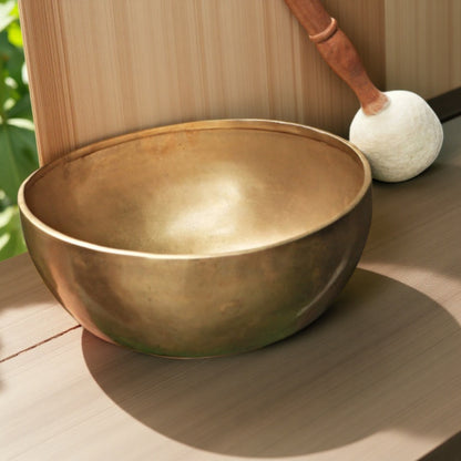 Fay Bless Handmade Nepalese Singing Bowl, Solid Brass Sound Bowl with Mallet & Cushion, Metal Bowl for Yoga, Meditation, Home Use